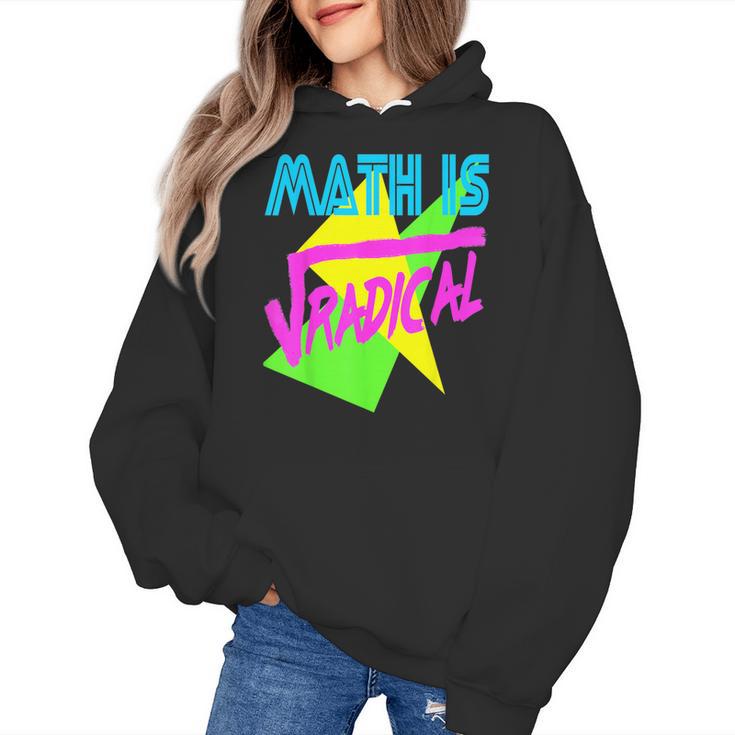 Math Is Radical Retro 80s Vintage Algebra Teacher Women's Hoodie