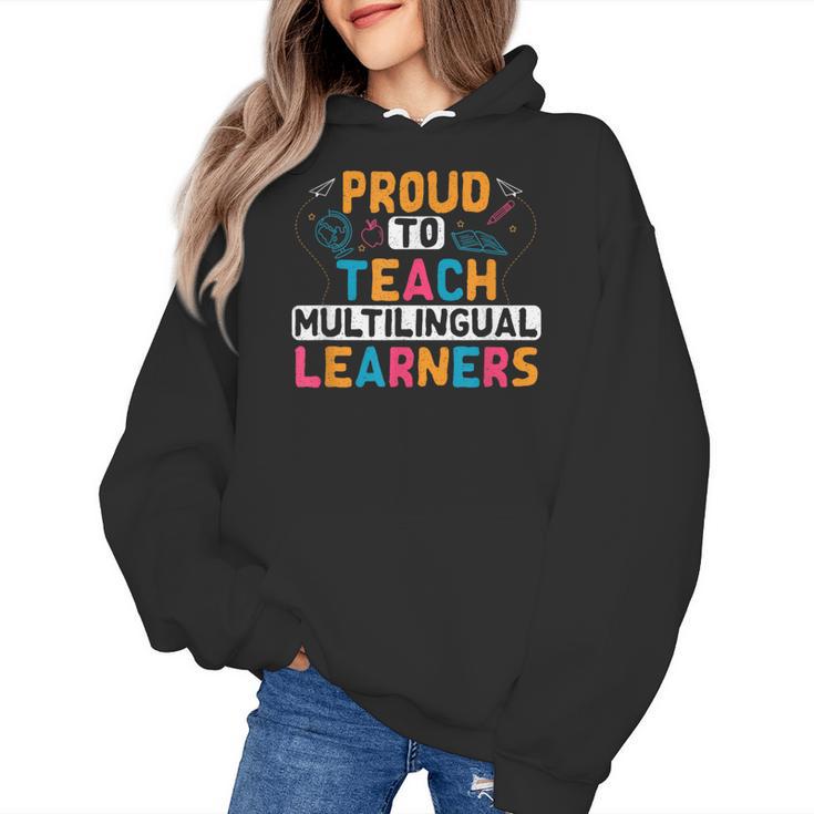 Multilingual Teacher Linguist Language ESL Teaching Women's Hoodie