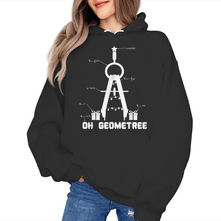 Oh Geometree Math Teacher Geometry Christmas Tree For Men Women Kids Women's Hoodie