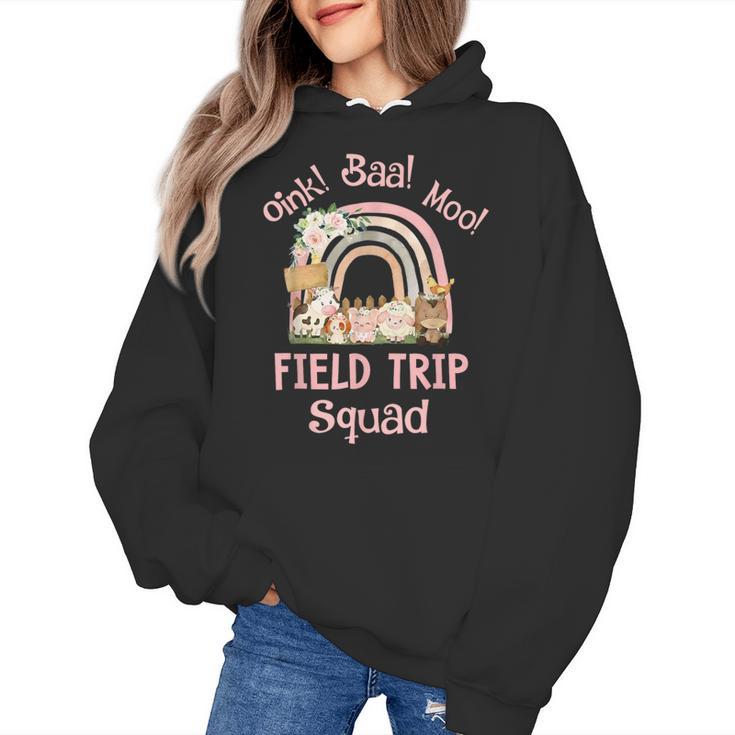 Oink Baa Moo Field Trip Squad Teacher Students Matching Women's Hoodie