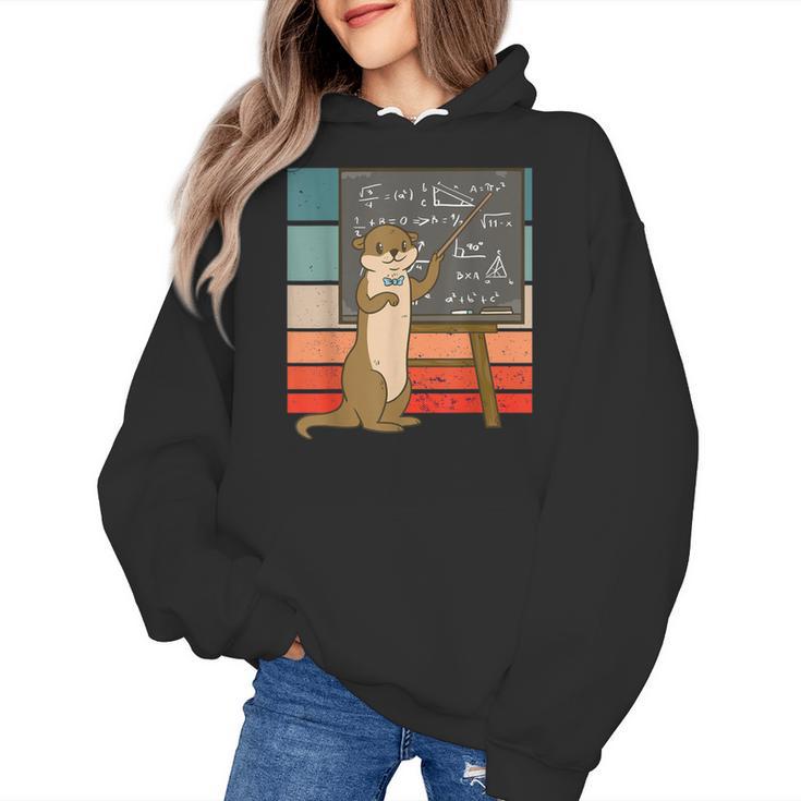 Otter Professor Teacher Teaching Maths Mathematics Women's Hoodie