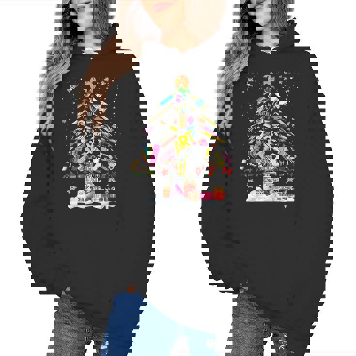 Paintbrush Christmas Tree Decor Xmas For Artist Art Teacher For Men Women Women&#x27;s Hoodie