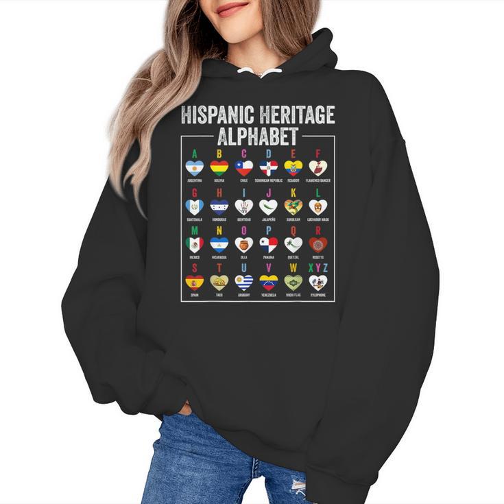 Hispanic Flags Alphabet Hearts Latin Heritage For Teacher Women's Hoodie, trending gift Hispanic Flags Alphabet Hearts Latin Heritage For Teacher Women's Hoodie, trending gift