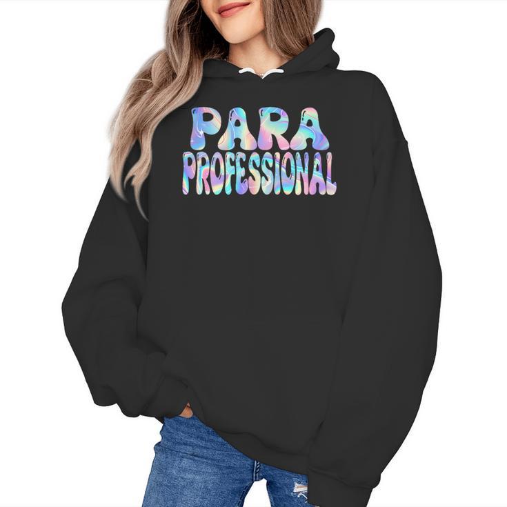 Paraprofessional Groovy Back To School Cute Teachers Women Women's Hoodie
