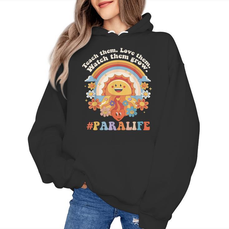 Paraprofessional Para Life Sun Flower Teacher Back To School Women's Hoodie
