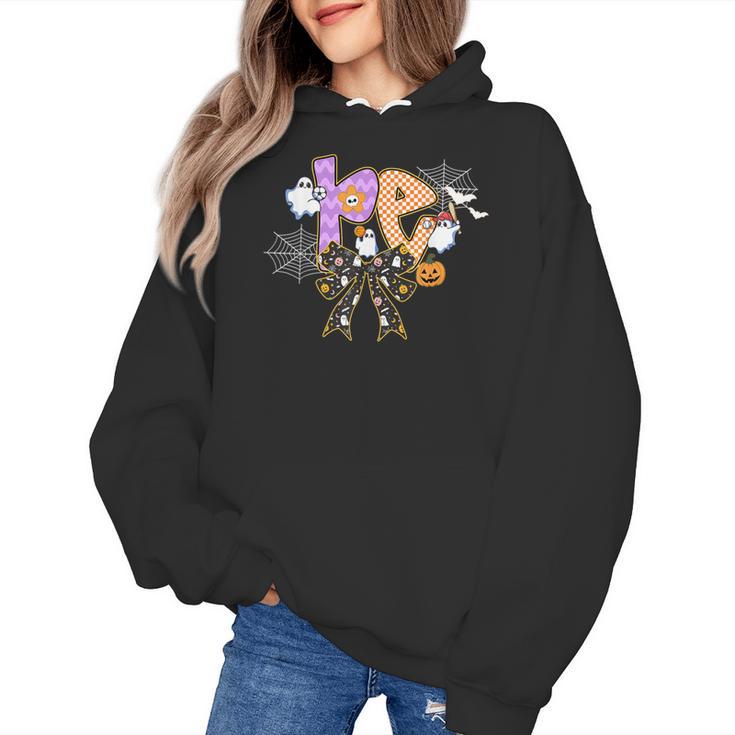 PE Teacher Coach Coquette Ghost Halloween Physical Education Women's Hoodie