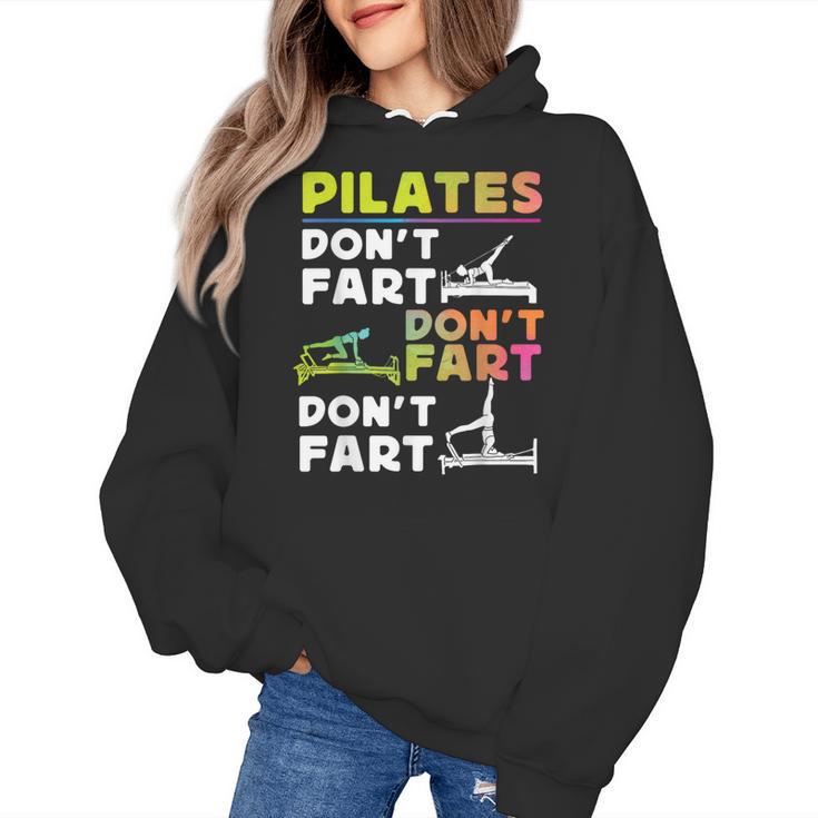 Pilates Instructor Teacher Watercolor Pilates Don't Fart Men Women Kids Women's Hoodie