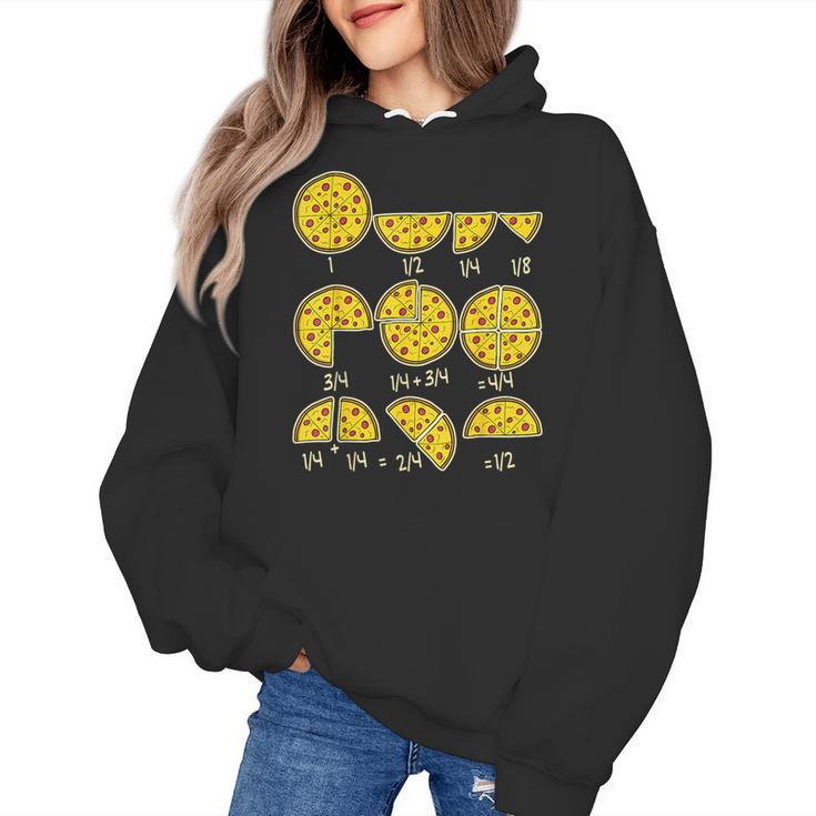Pizza Salami Cheese Quick Math Fractions Math Teachers For Men Women Girls Kids Women's Hoodie