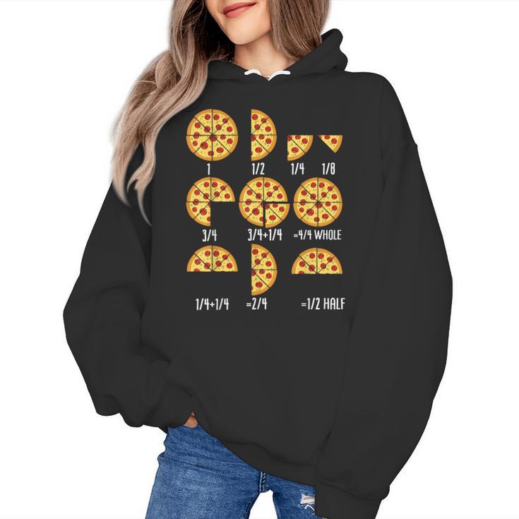 Pizza Slice Fraction Math Teacher Back To School Educational Women's Hoodie
