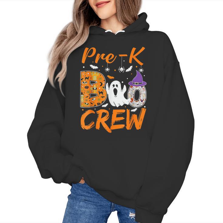 Pre K Boo Crew Teacher Student Halloween Pre Kindergarten Women's Hoodie