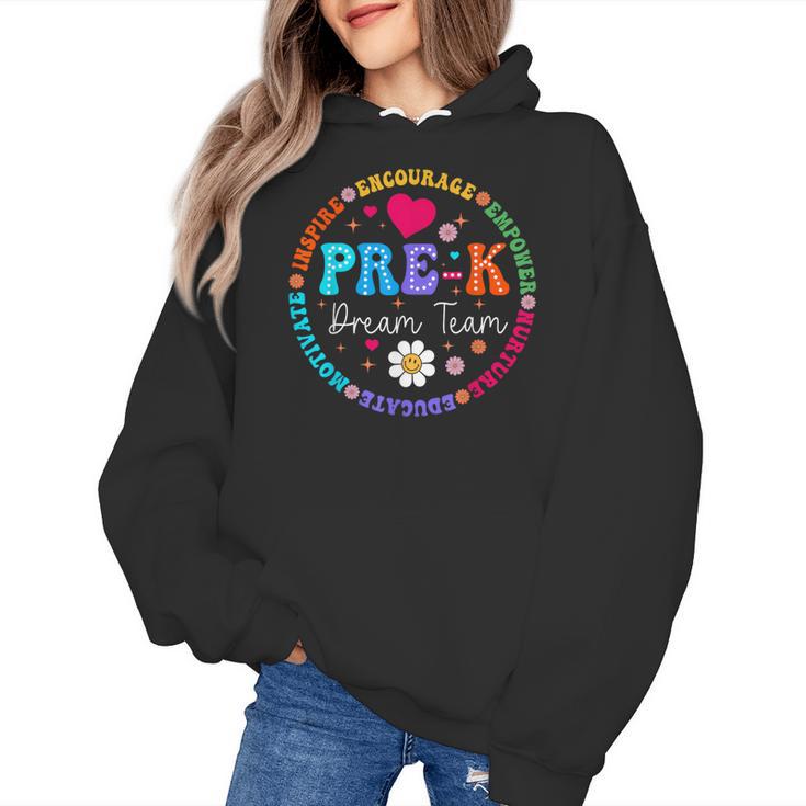 Pre K Dream Team Back To School Boys First Day Teacher Women's Hoodie