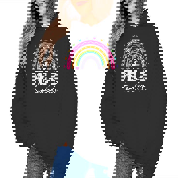 Pre-K Teacher Cute Pre Kindergarten For Teachers Rainbow For Men Women Kids Women&#x27;s Hoodie