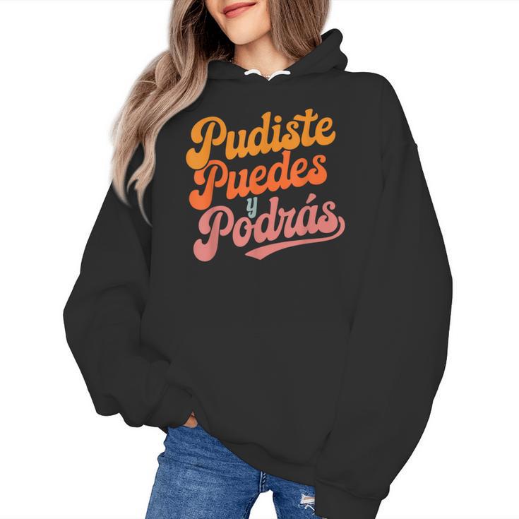 Pudiste Puedes Podras Maestra Spanish Teacher Women's Hoodie