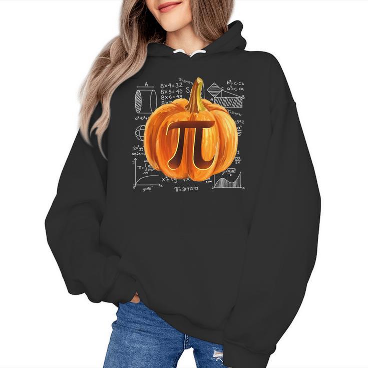 Pumpkin Pie Halloween Thanksgiving Math Teacher Pi Day Women's Hoodie