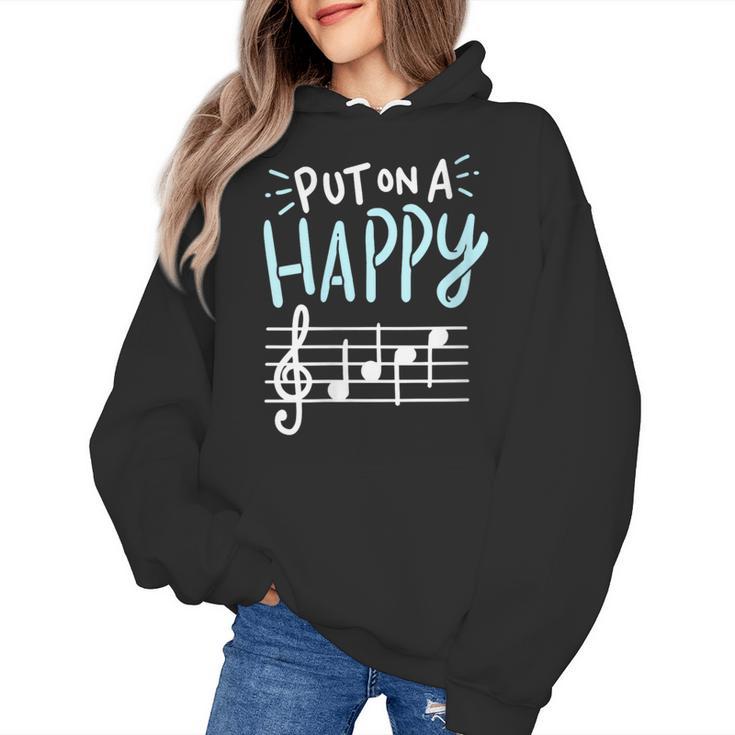 Put On A Happy Face Music Music Teacher Women's Hoodie
