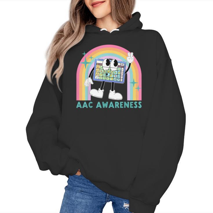 Rainbow AAC Awareness Month SPED Teacher SLP Communication Women's Hoodie
