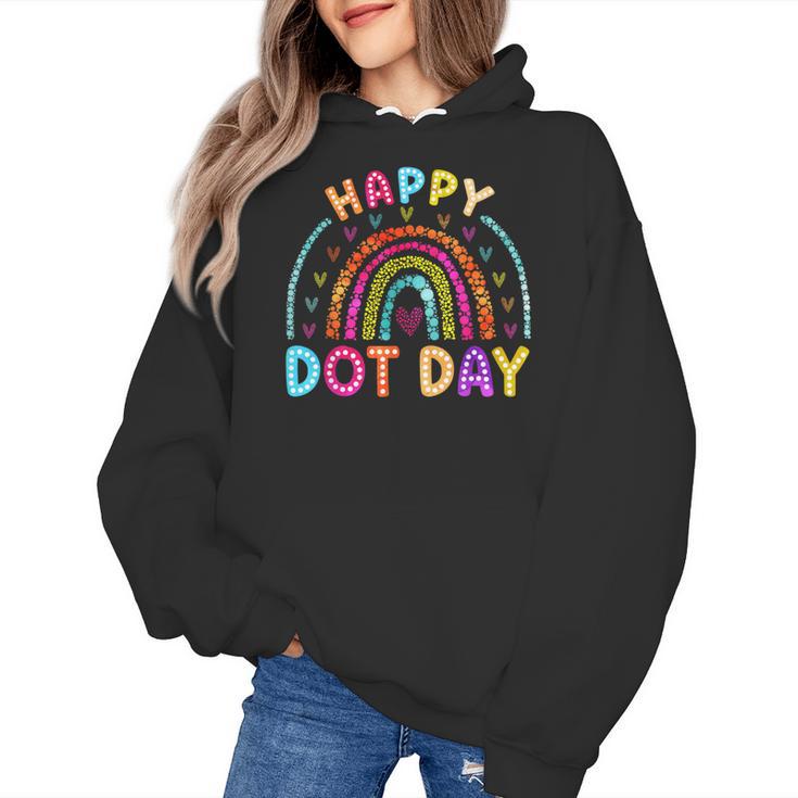 Rainbow Happy Dot Day Shirts Teacher Kids September 15th Women's Hoodie