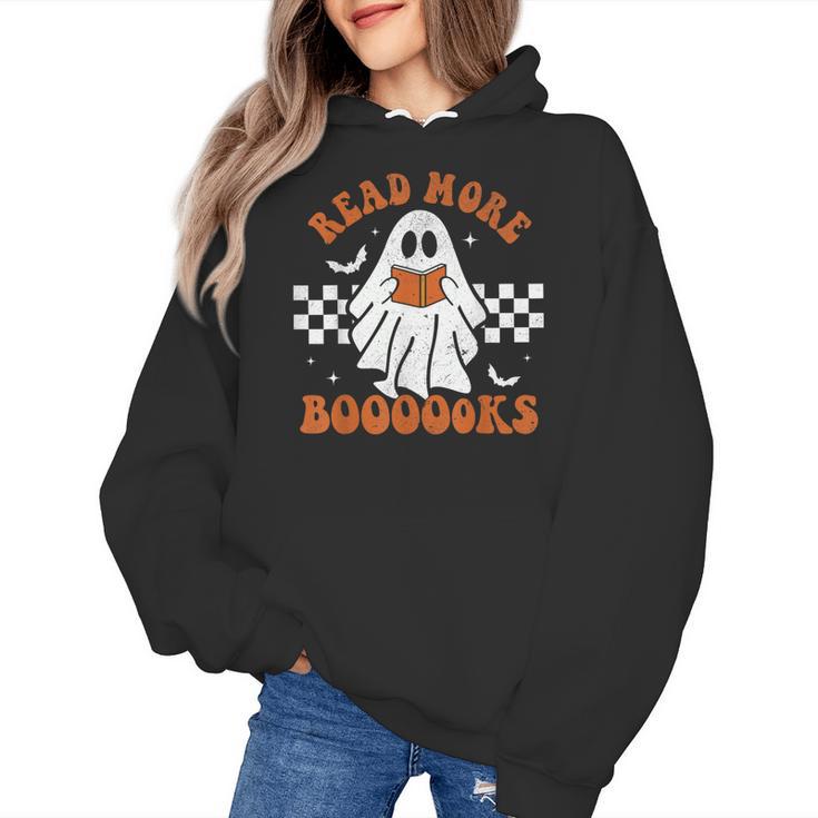 Read More Books Cute Ghost Reading Book Teacher Halloween Women's Hoodie