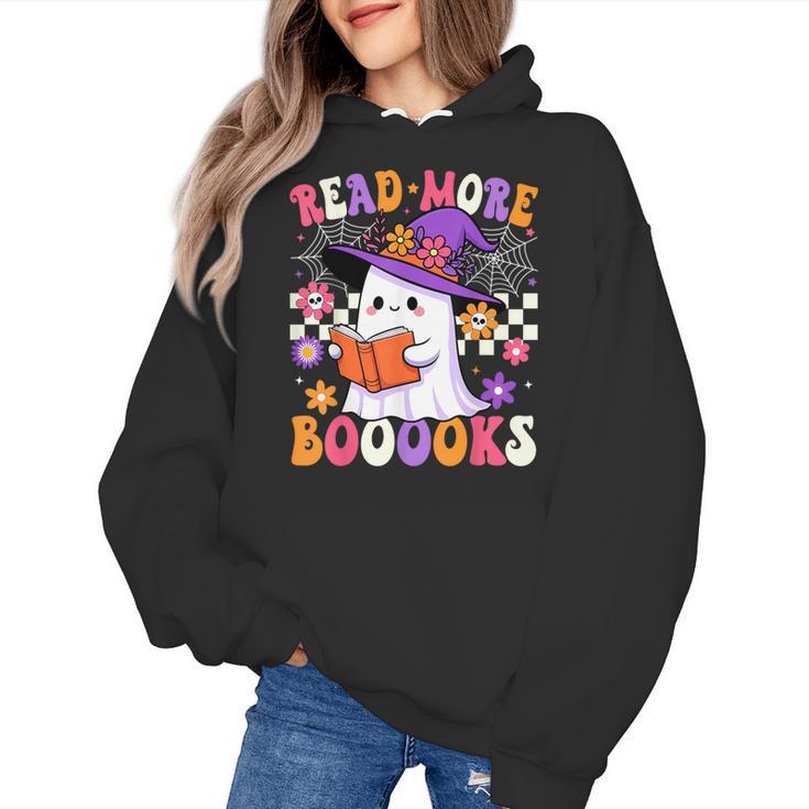 Read More Books Ghost Reading Book Teacher Halloween Women's Hoodie
