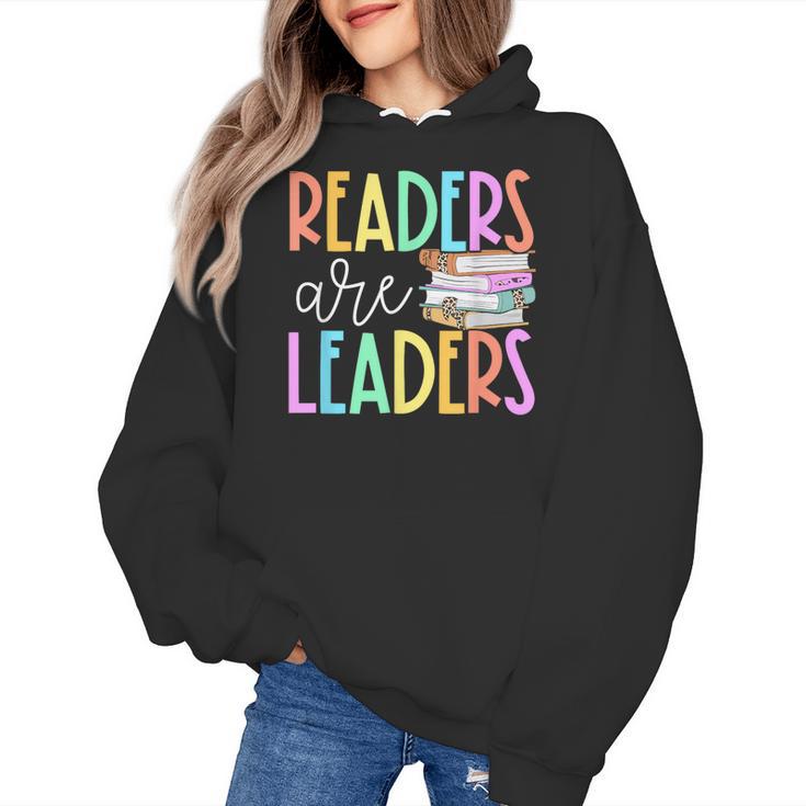 Readers Are Leaders Reading Book Lovers Teacher Women Kids Women's Hoodie