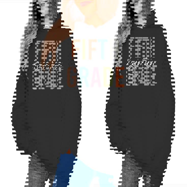 Retro Fifth Grade Dream Team Groovy Teacher Back To School Men Women Girls Kids Women&#x27;s Hoodie