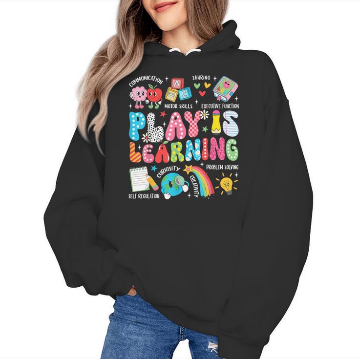 Retro Play Is Learning Kindergarten Teacher Team Women Women's Hoodie