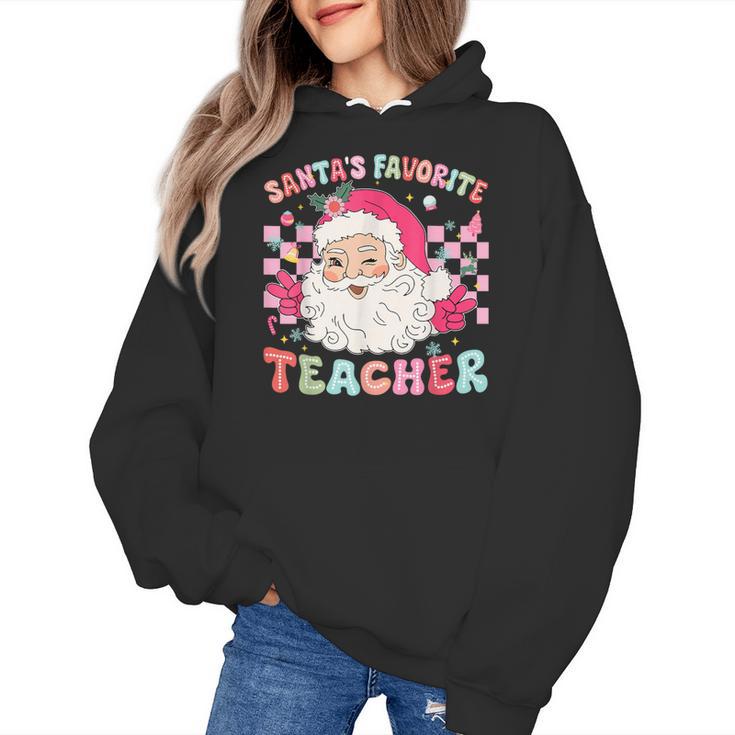 Santa Favorite Teacher Shirt Teacher Christmas Women's Hoodie