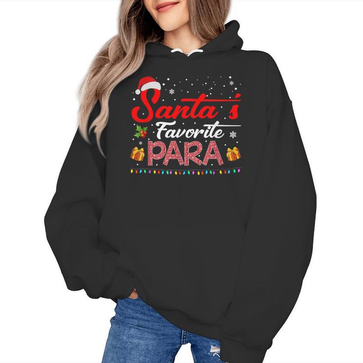 Santa's Favorite Para Christmas Paraprofessional Teacher Women's Hoodie