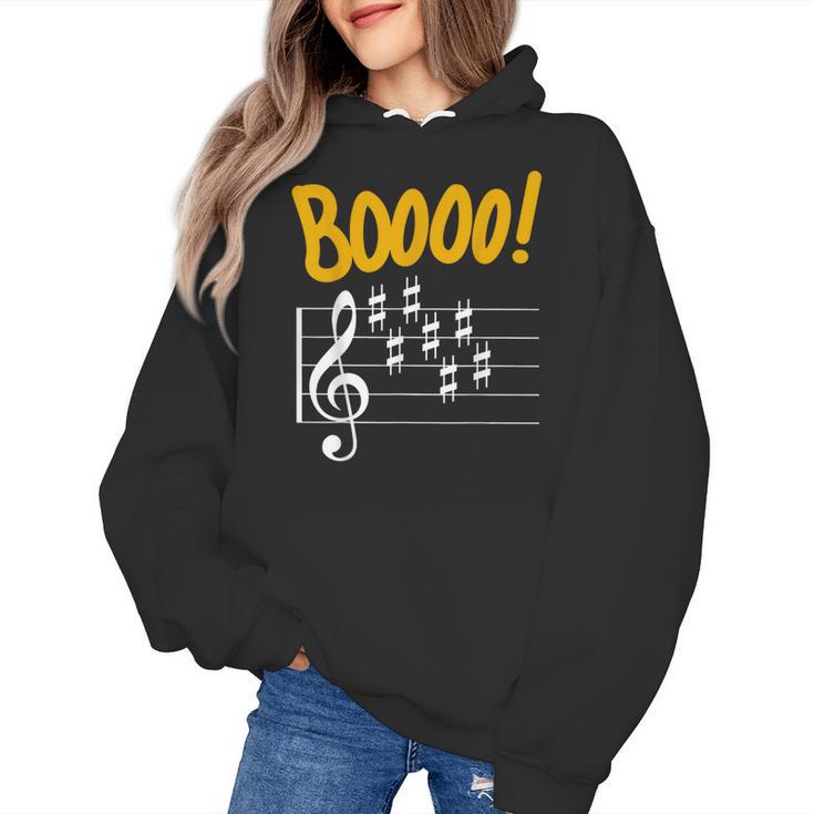 Scary Key Signature Boo Music Halloween Musician Teacher Men Women Women's Hoodie