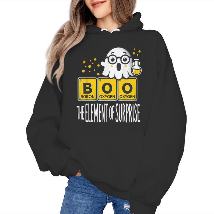Science Teacher Halloween Elements Of Surprise Chemistry Women's Hoodie
