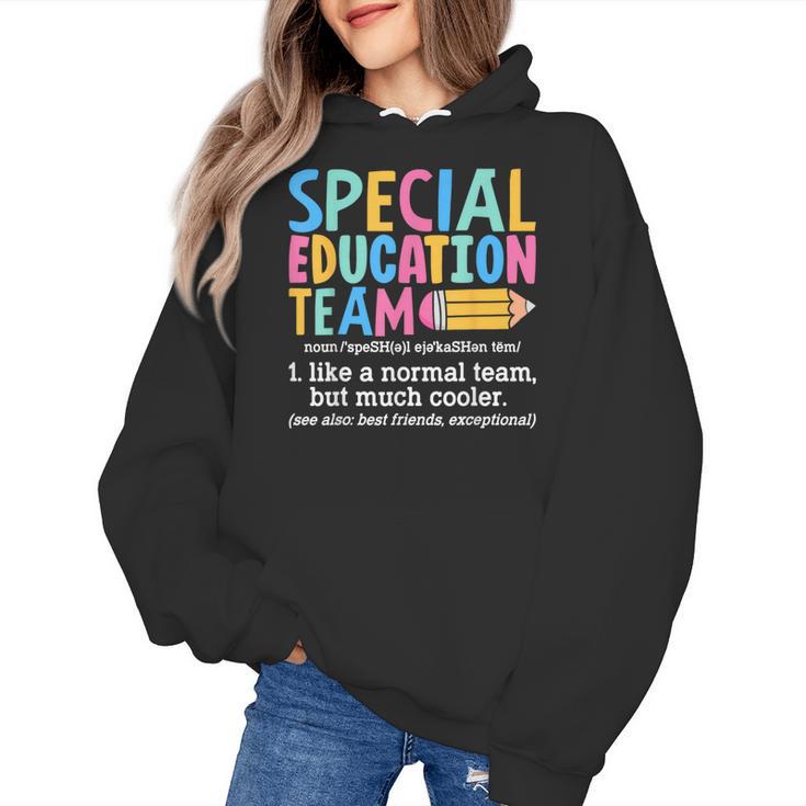 Special Education Team Definition Retro Ed Team Crew Teacher Women's Hoodie