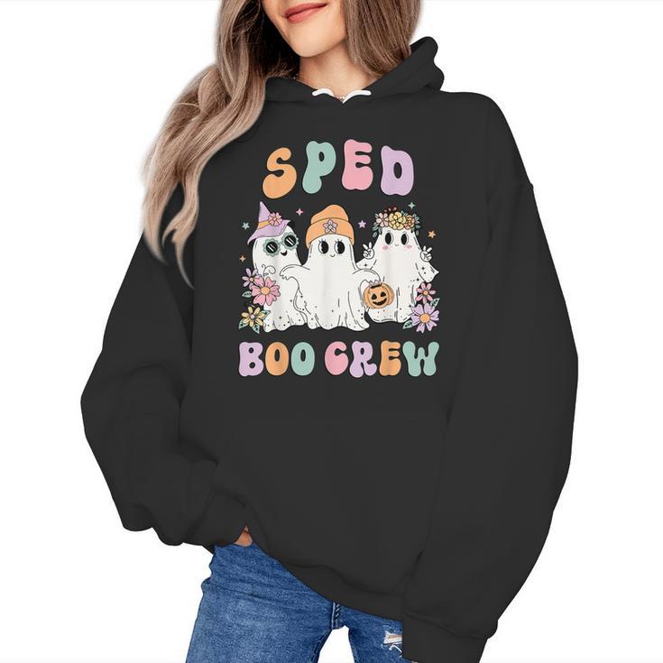 SPED Boo Crew Halloween Floral Ghost Special Ed SPED Teacher For Men Women Kids Women's Hoodie