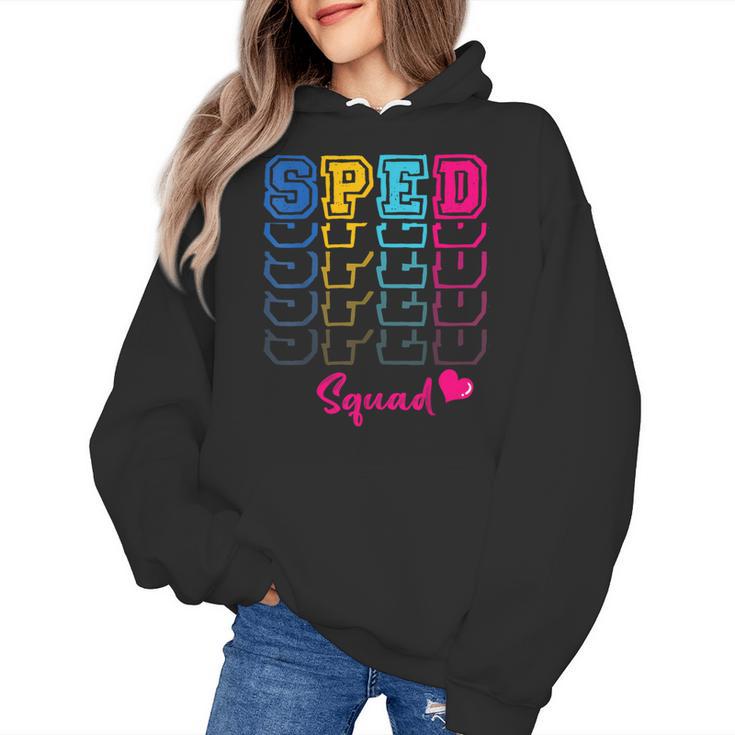 SPED Squad Proud Special Education Para Teacher Colorful Women's Hoodie