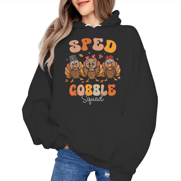 Sped Teacher Gobble Squad Thanksgiving Special Education Women's Hoodie