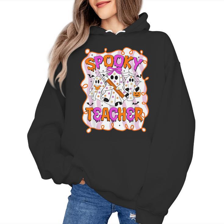 Spooky Teacher Ghost Pencil Teacher Halloween Teacher Women's Hoodie