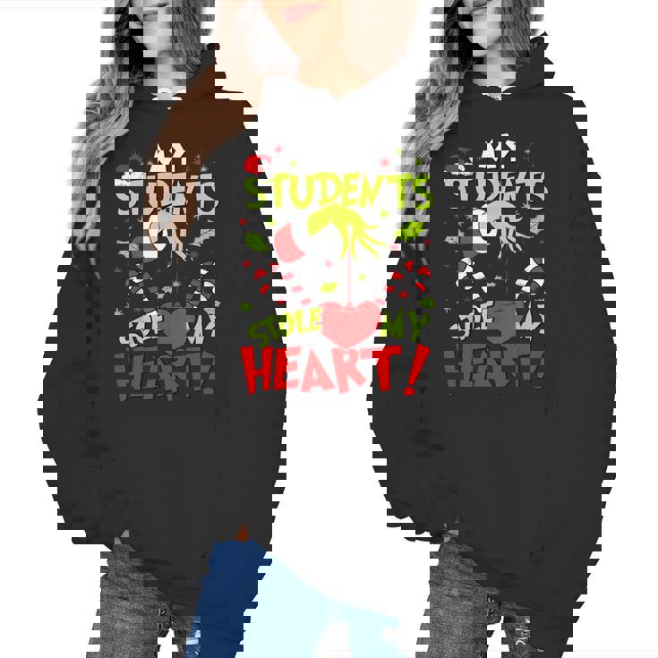 My Students Stole My Heart Teacher Holiday Merry Christmas Women&#x27;s Hoodie