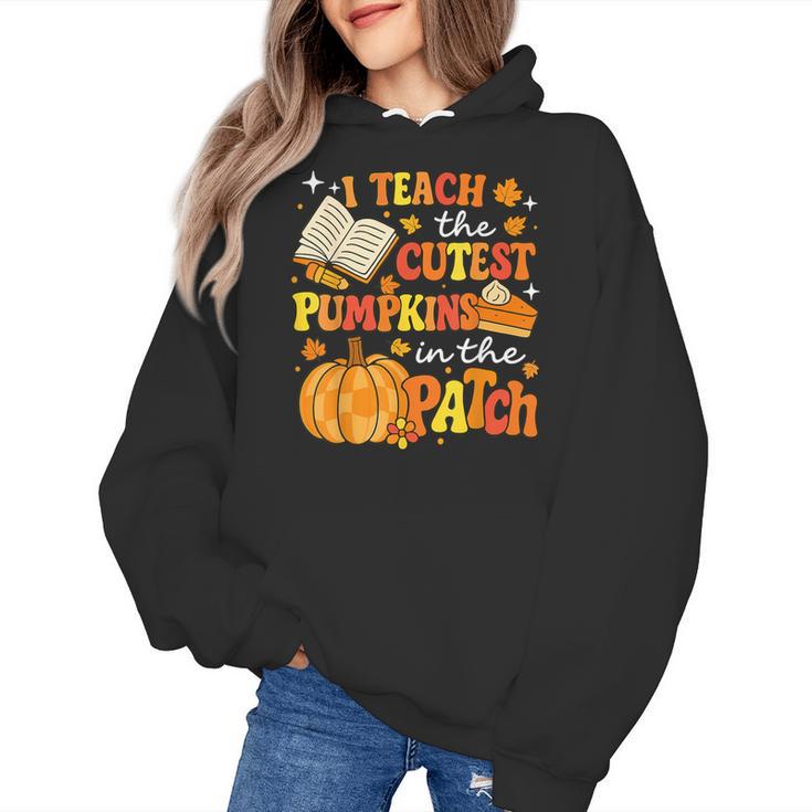 I Teach The Coolest Pumpkins In The Patch Teacher Halloween Women's Hoodie