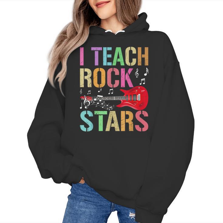 I Teach Rockstars Band Vibes Teacher Rocks My Music Teaching Women's Hoodie