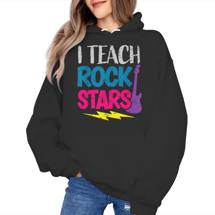 I Teach Rockstars Tee Orchestra Music Teacher Back To School Women's Hoodie