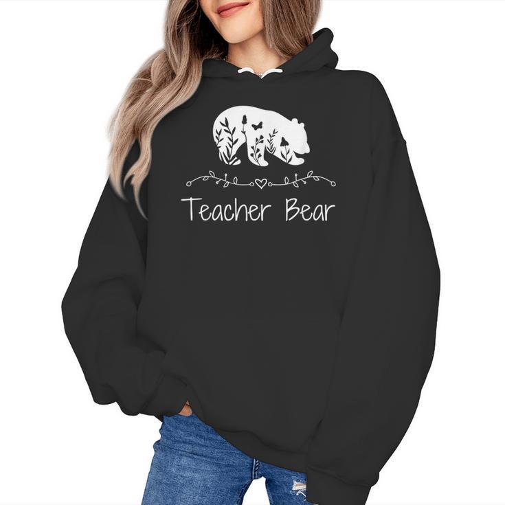 Teacher Bear For Educators Teacher Appreciation Women's Hoodie