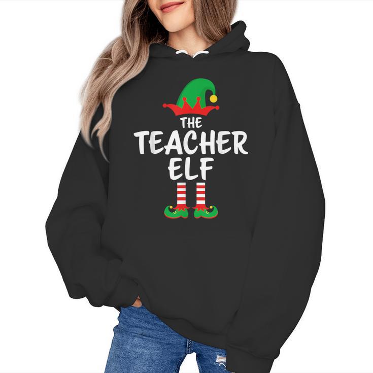 The Teacher Elf Matching Family Christmas Women's Hoodie