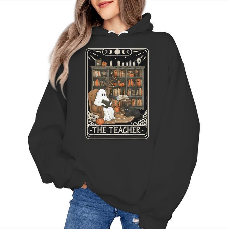 The Teacher Ghost Book Reading Books Lover Halloween Women's Hoodie