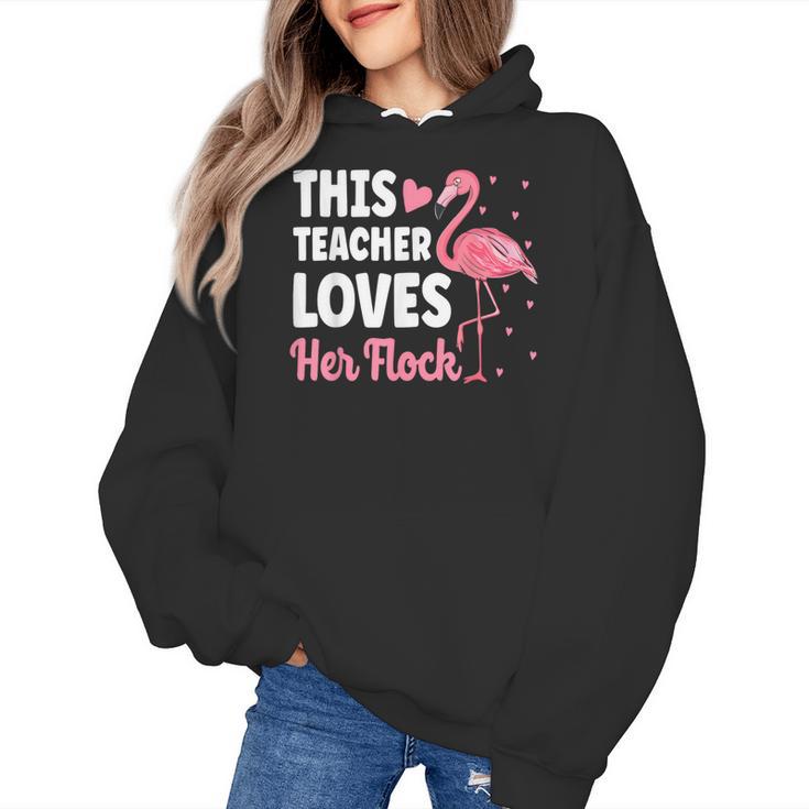 This Teacher Loves Her Flock Teaching Flamingo Girl Women's Hoodie, trending gift