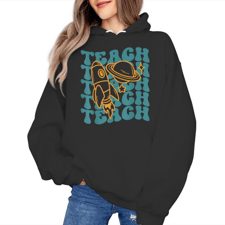 Teacher Outer Space Science Astronomy Planet Saturn Teach Women's Hoodie