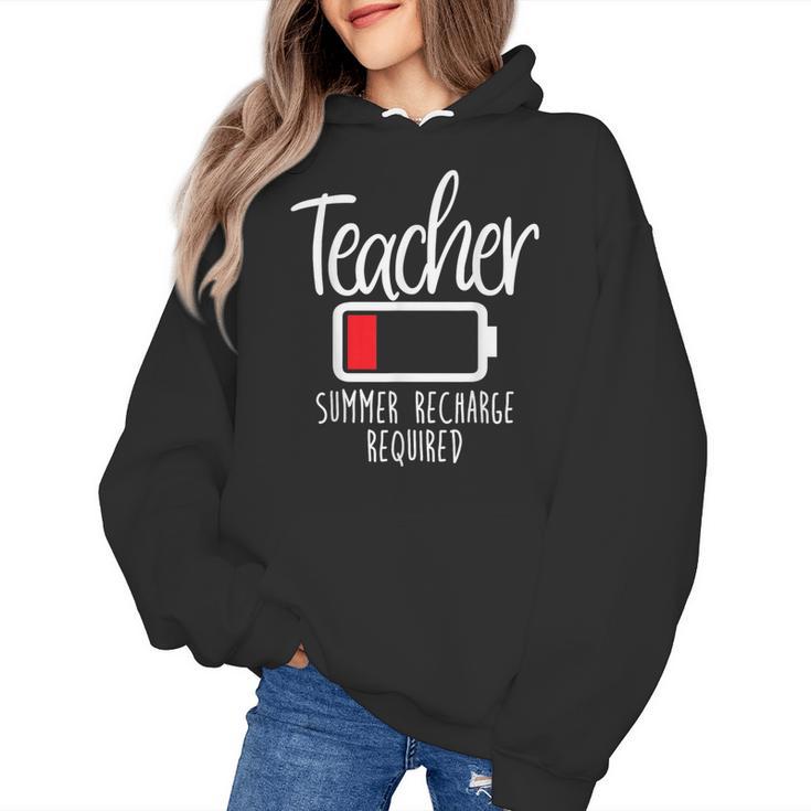 Teacher Summer Recharge Required Last Day School Women Women's Hoodie