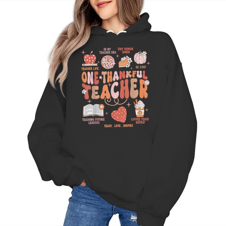 Teacher Thanksgiving Shirt Women One Thankful Teacher Fall Women's Hoodie