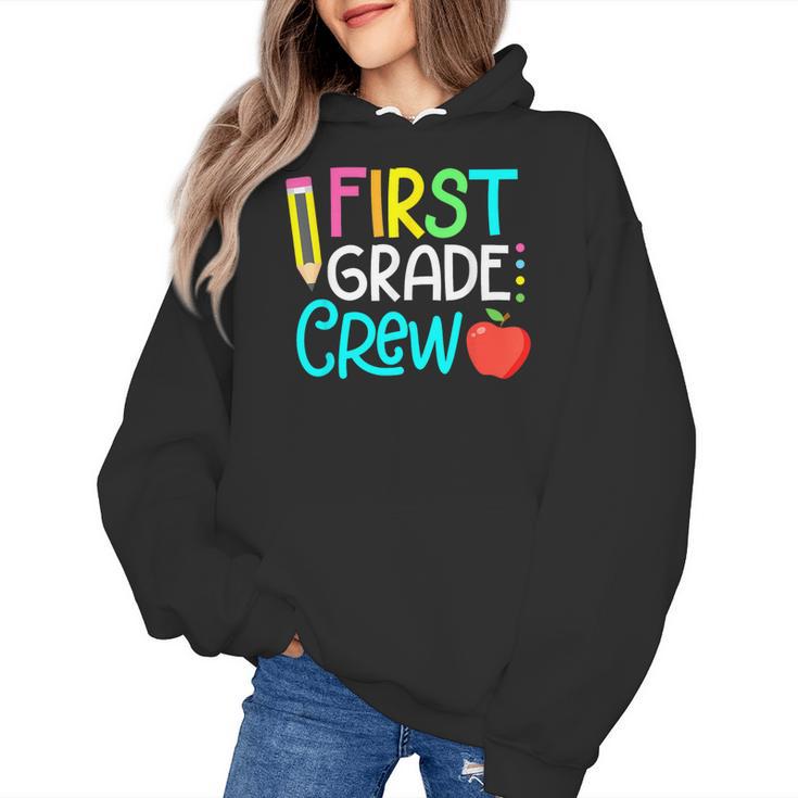 Team 1st Grade Crew Back To School 1st Grade Teacher Kids Women's Hoodie