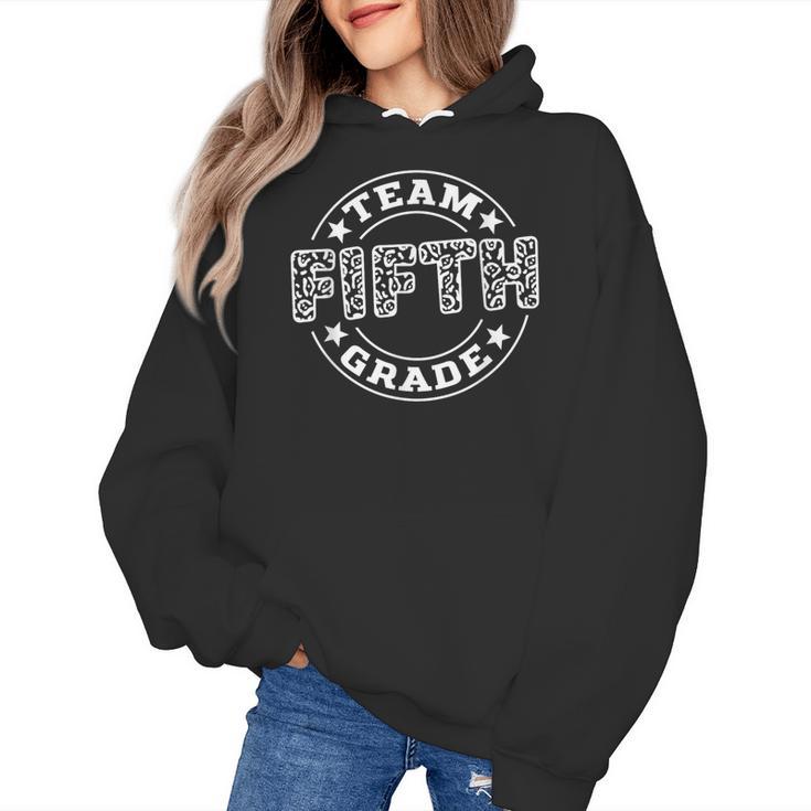 Team Fifth Grade Teacher Student Squad Team 5th Grade School Women's Hoodie