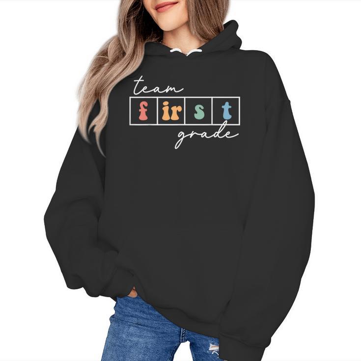 Team First Grade Back To School 1st Grade Teacher Kids Cute Women's Hoodie