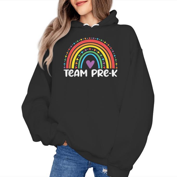 Team Pre-K Teacher Crew Squad Hello Back School Graduation Women's Hoodie